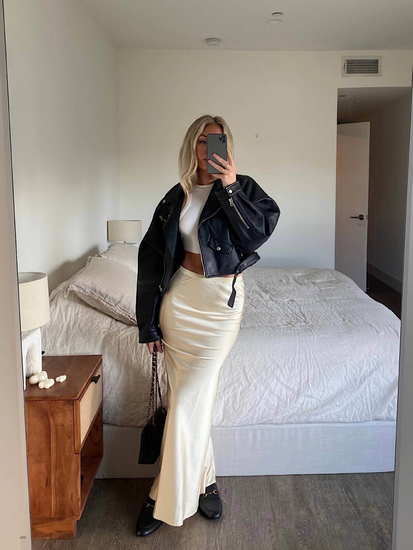 Casual Elegance with Cream Long Skirt